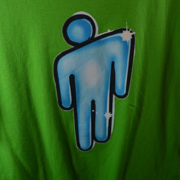 Top Shop BillieEilish Women's Size Large Lime Green Blohsh Graphic Tee Shirt - Picture 2 of 8